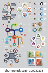 Set of the  Infographic elements with avatars and icons