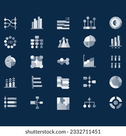 Set of infographic elements. Infographic elements - bar and line charts, percents, pie charts, steps, options, timeline, people infographics. infographic elements with icons.