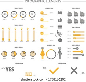 Set of infographic elements. Can be used for options, business process, workflow, diagram, flowchart concept, timeline, marketing icons, info graphics