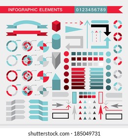 Set of infographic elements: charts, graph, diagram, arrows,signs,bars, buttons,borders etc.