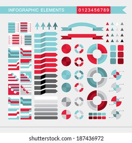 Set of infographic elements: charts, graph, diagram, arrows,signs,bars, buttons,borders etc.