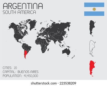 A Set of Infographic Elements for the Country of Argentina