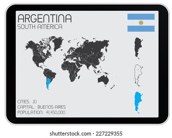 A Set of Infographic Elements for the Country of Argentina