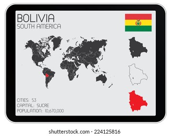 A Set of Infographic Elements for the Country of Bolivia