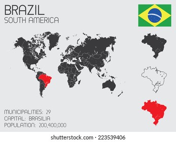 A Set of Infographic Elements for the Country of Brazil