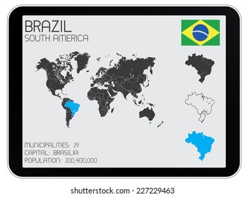 A Set of Infographic Elements for the Country of Brazil