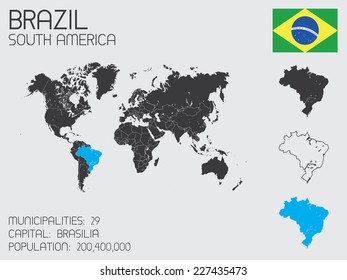 A Set of Infographic Elements for the Country of Brazil
