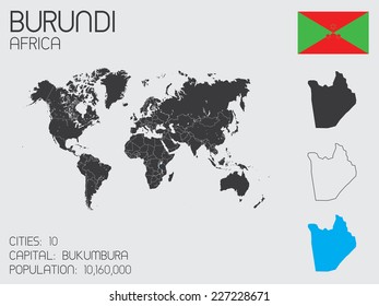 A Set of Infographic Elements for the Country of Burundi