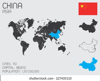 A Set of Infographic Elements for the Country of China