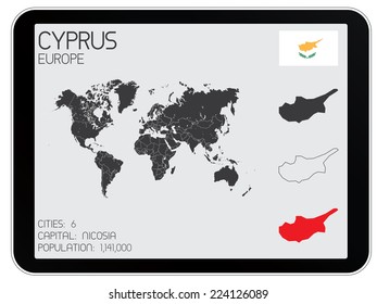 A Set of Infographic Elements for the Country of Cyprus