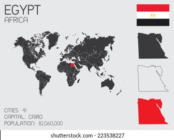 A Set of Infographic Elements for the Country of Egypt