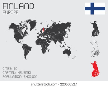 A Set of Infographic Elements for the Country of Finland