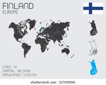 A Set of Infographic Elements for the Country of Finland