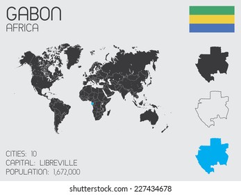 A Set of Infographic Elements for the Country of Gabon