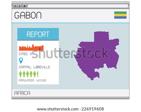 A Set of Infographic Elements for the Country of Gabon
