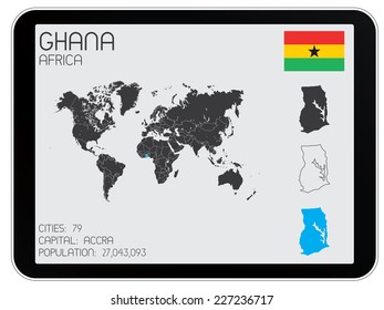 A Set of Infographic Elements for the Country of Ghana