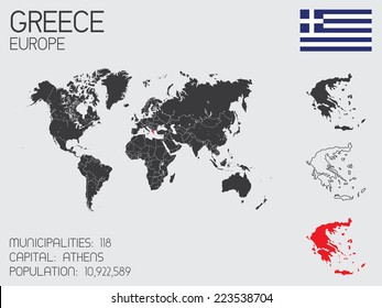 A Set of Infographic Elements for the Country of Greece