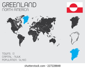 A Set of Infographic Elements for the Country of Greenland