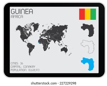 A Set of Infographic Elements for the Country of Guinea