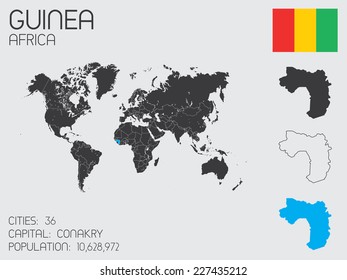 A Set of Infographic Elements for the Country of Guinea