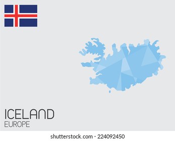 A Set of Infographic Elements for the Country of Iceland