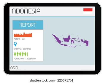 A Set of Infographic Elements for the Country of Indonesia