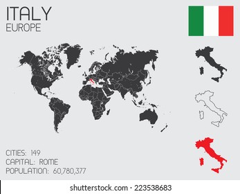 A Set of Infographic Elements for the Country of Italy