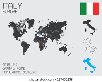A Set of Infographic Elements for the Country of Italy