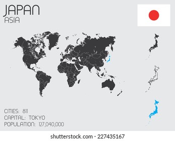 A Set of Infographic Elements for the Country of Japan