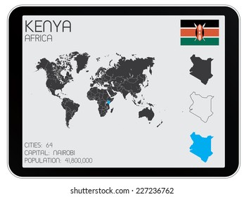 A Set of Infographic Elements for the Country of Kenya