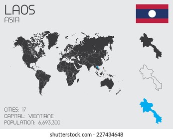 A Set of Infographic Elements for the Country of Laos