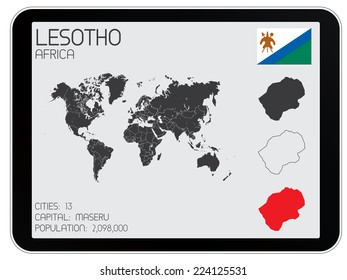 A Set of Infographic Elements for the Country of Lesotho