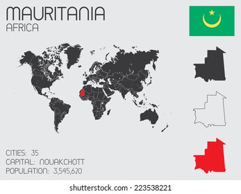 A Set of Infographic Elements for the Country of Mauritania