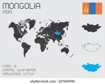 A Set of Infographic Elements for the Country of Mongolia