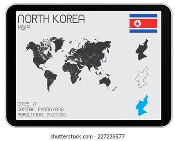 A Set of Infographic Elements for the Country of North Korea