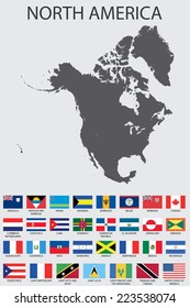 A Set of Infographic Elements for the Country of NorthAmerica