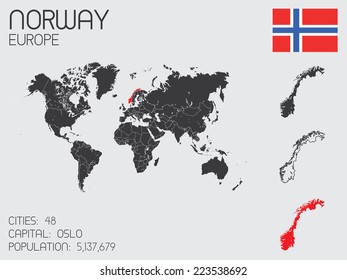 A Set of Infographic Elements for the Country of Norway