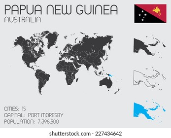 A Set of Infographic Elements for the Country of Papua New Guinea