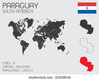 A Set of Infographic Elements for the Country of Paraguay