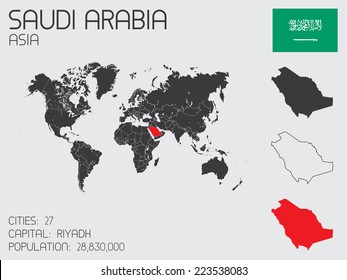 Un conjunto de elementos infográficos para el Country de Arabia Saudita