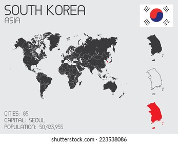 A Set of Infographic Elements for the Country of South Korea