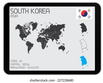 A Set of Infographic Elements for the Country of South Korea