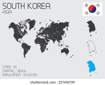 A Set of Infographic Elements for the Country of South Korea