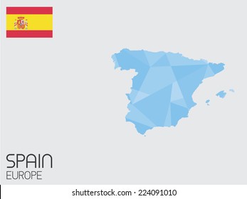 A Set of Infographic Elements for the Country of Spain