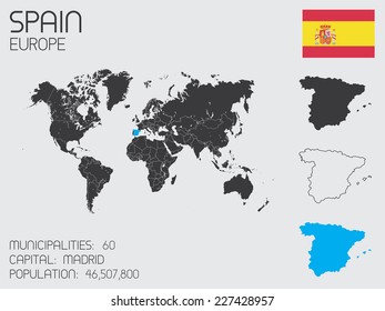A Set of Infographic Elements for the Country of Spain