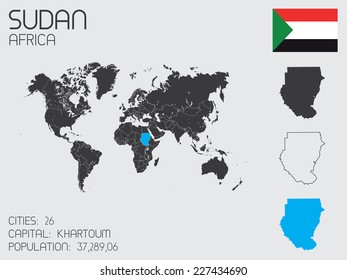 A Set of Infographic Elements for the Country of Sudan