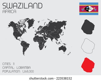A Set of Infographic Elements for the Country of Swaziland