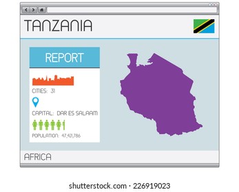 A Set of Infographic Elements for the Country of Tanzania