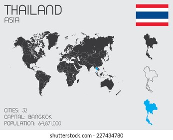 A Set of Infographic Elements for the Country of Thailand