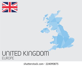 A Set of Infographic Elements for the Country of United Kingdom